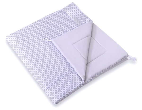 Teepee tent for kids + playmat + pillows + decorative feathers - Grey rosette - Image 2