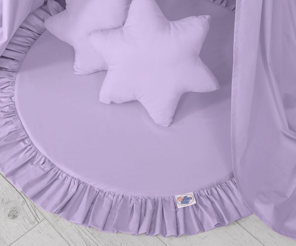 Set: Hanging baldachin for children's room cotton + Floor play mat- lila - Image 5