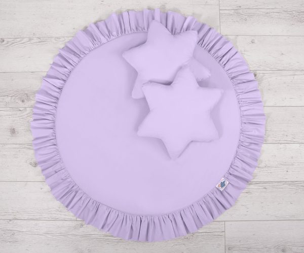 Set: Hanging baldachin for children's room cotton + Floor play mat + pillows - lila - Image 4