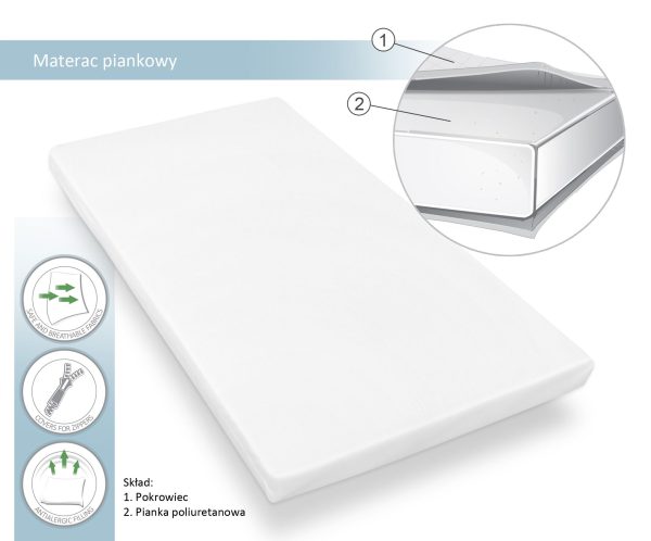 Foam mattress for cot 120x60cm - Image 4
