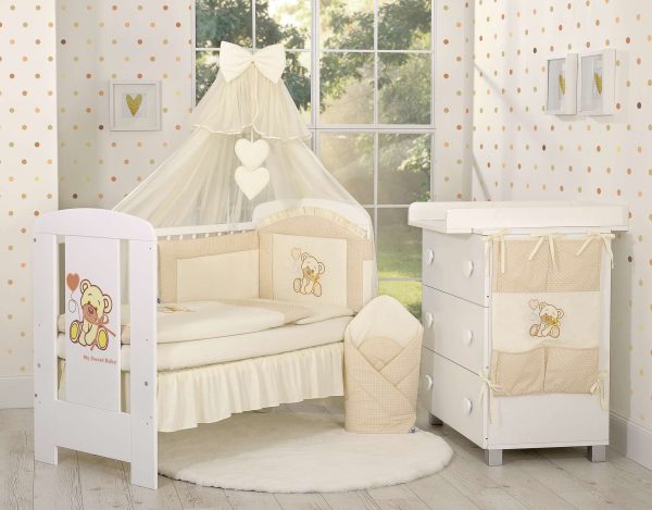 Baby nest with stiffening- Bear with bow cream - Image 2