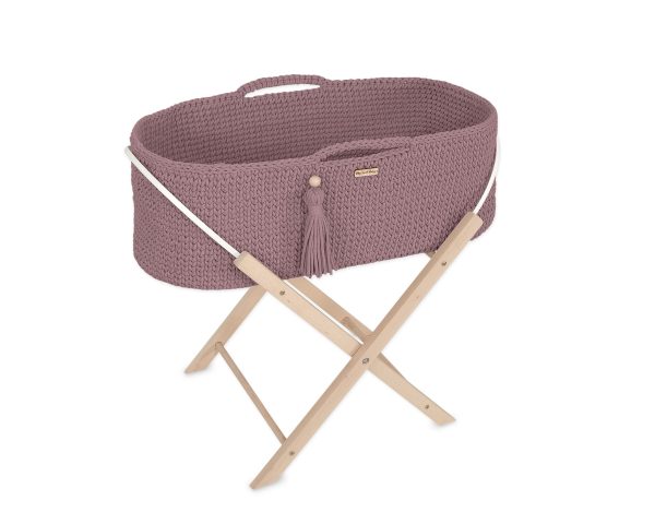 Moses basket BOHO Handmade with stand - mauve - Image 2