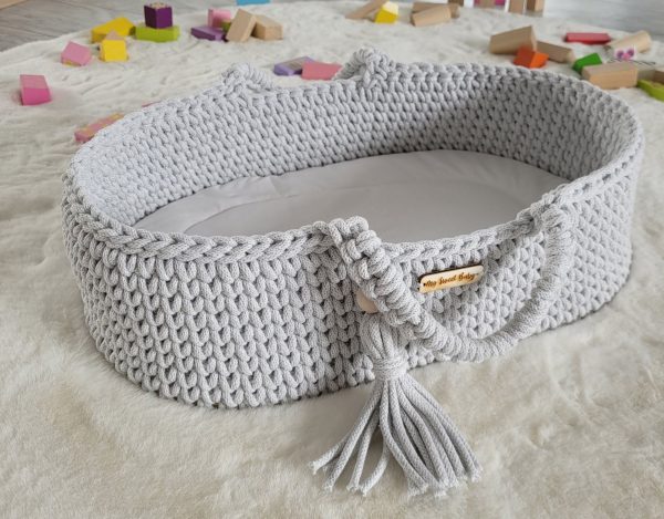 Moses basket BOHO cotton - doll carrier - light grey - Image 2