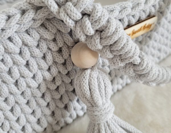 Moses basket BOHO cotton - doll carrier - light grey - Image 3