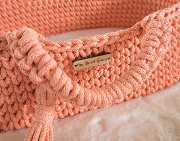 Moses basket BOHO cotton - doll carrier - peach - Image 2