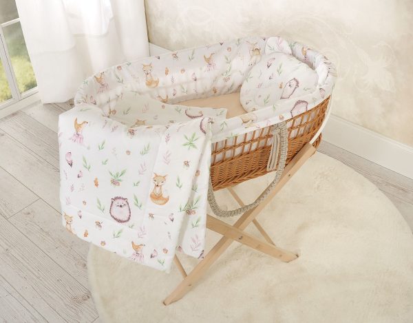 Moses wicker basket in BOHO style with cotton lining - forest softness - Image 2