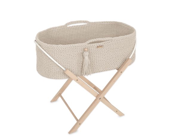 Moses basket BOHO Handmade with stand - cream - Image 2