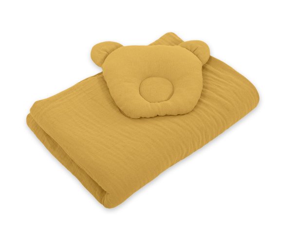 Duvet with pillow Teddy MUSLIN - 2pcs set - honey yellow - Image 2