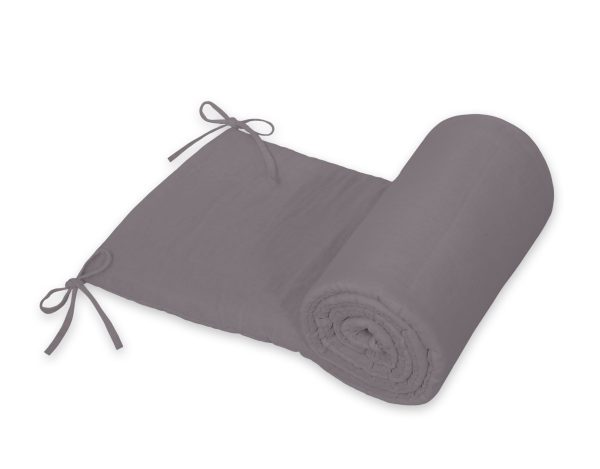 Universal muslin cot bumper 180x30 cm - anthracite