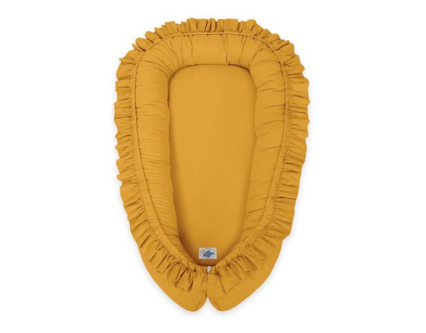 Baby nest Premium Cocoon for infants with a ruffle MY SWEET BABY- honey yellow - Image 3