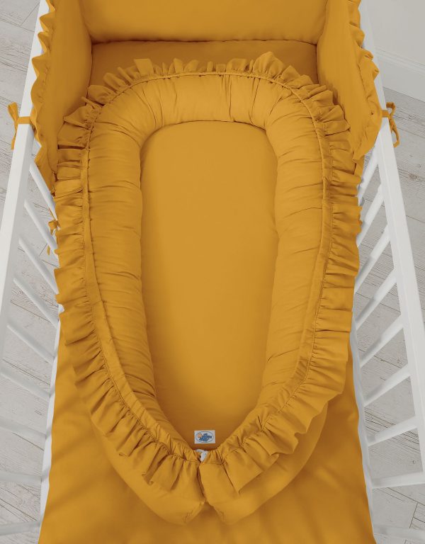 Baby nest Premium Cocoon for infants with a ruffle MY SWEET BABY- honey yellow - Image 4