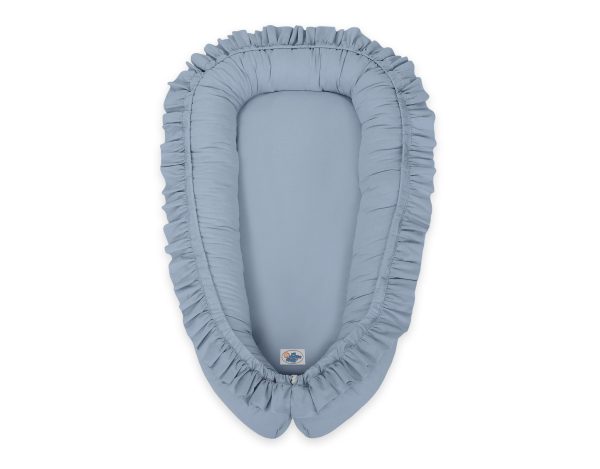 Baby nest Premium Cocoon for infants with a ruffle MY SWEET BABY- pastel blue - Image 3