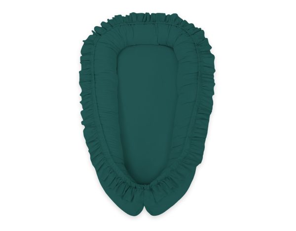 Baby nest Premium Cocoon for infants with a ruffle MY SWEET BABY- bottle green - Image 5
