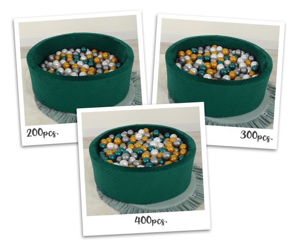 Ball-pit minky H-30 cm with balls 300pcs - bottle green - Image 16