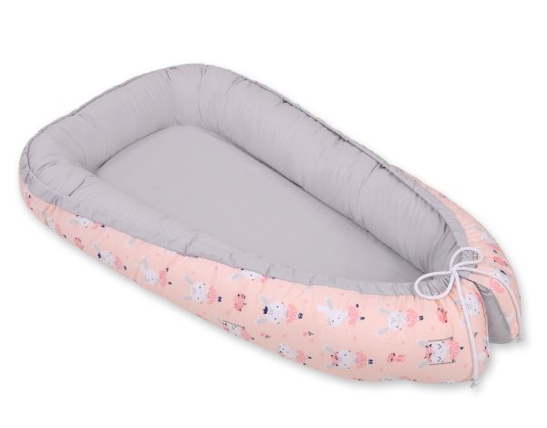 Baby nest double-sided Premium Cocoon for infants BOBONO- ballerinas pink - Image 5