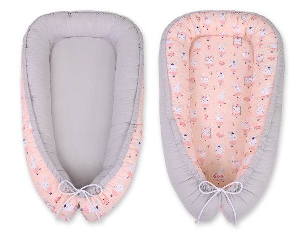 Baby nest double-sided Premium Cocoon for infants BOBONO- ballerinas pink - Image 4