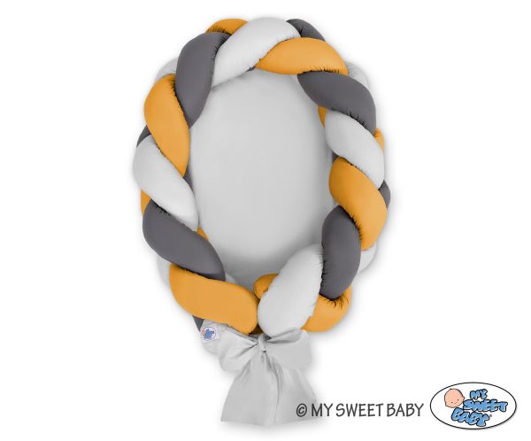 Braided baby nest 2 in 1 - gray-honey yellow-anthracite - Image 2