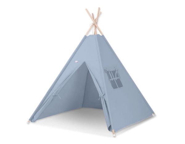 Teepee tent for kids + decorative feathers - pastel blue - Image 2