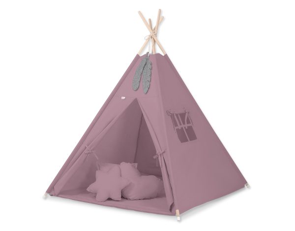 Teepee tent for kids + decorative feathers - pastel violet - Image 3