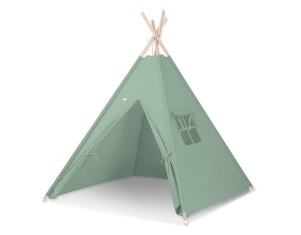 Teepee tent for kids + decorative feathers - pastel green - Image 2