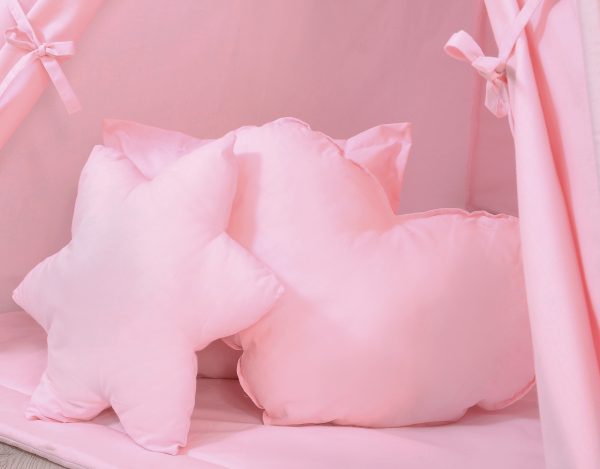 Teepee tent for kids + playmat + pillows + decorative feathers - pink - Image 3