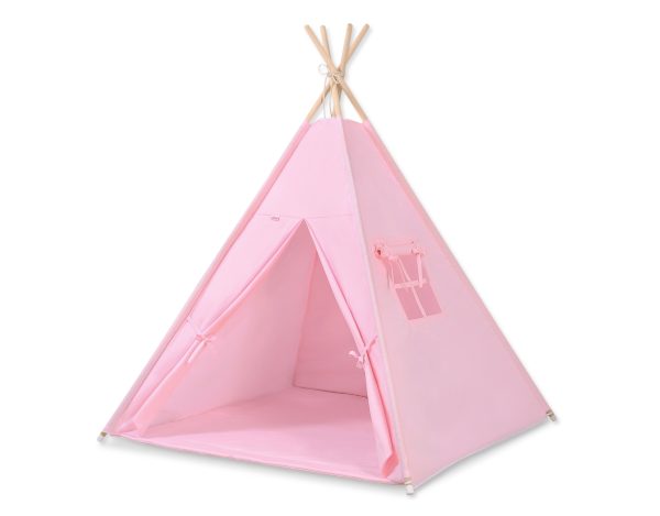 Teepee tent for kids +play mat + decorative feathers - pink - Image 3