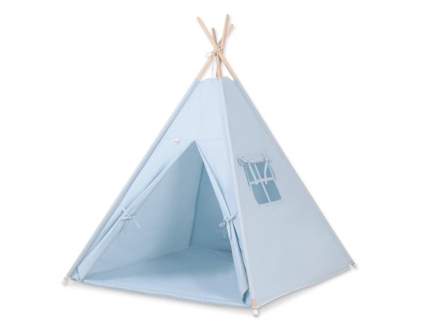 Teepee tent for kids +play mat + decorative feathers - blue - Image 3