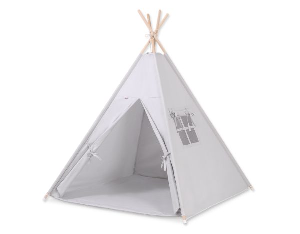 Teepee tent for kids +play mat + decorative feathers - gray - Image 3