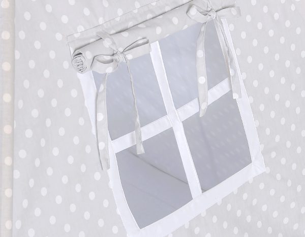 Teepee tent for kids +play mat + decorative feathers - White dots on grey - Image 4