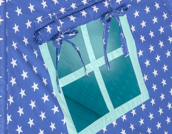 Teepee tent for kids + decorative feathers - navy blue stars - Image 3
