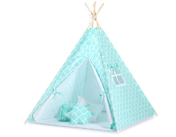 Teepee tent for kids + decorative feathers - Marocco mint - Image 2