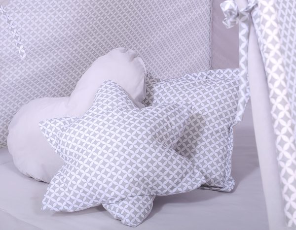 Teepee tent for kids + playmat + pillows + decorative feathers - Grey rosette - Image 3