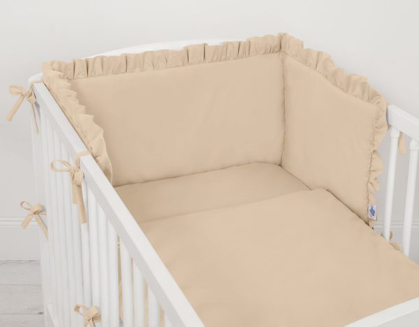 Universal baby bed bumper with frill - beige - Image 2