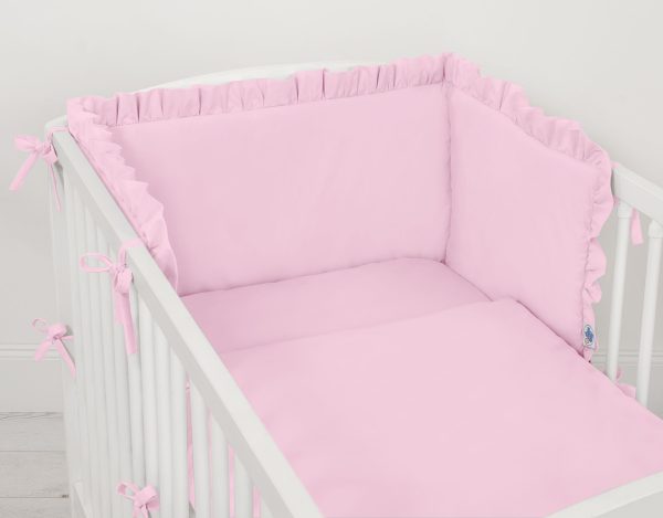 Universal baby bed bumper with frill - pink - Image 2