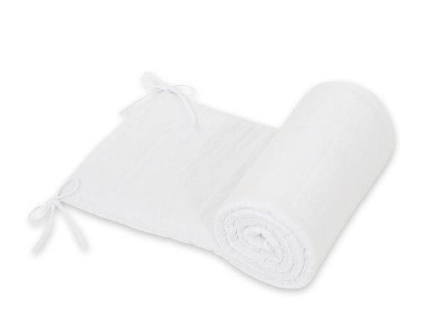 Universal muslin cot bumper 180x30 cm - white
