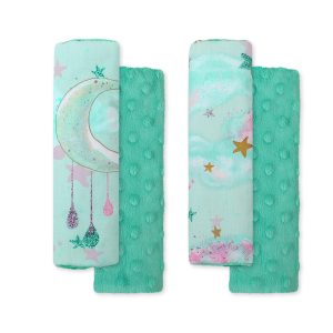 Double sided pads BOBONO for seat belts - moons mint