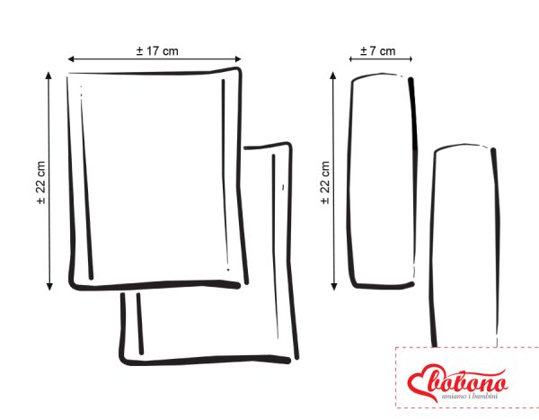 Double sided pads BOBONO for seat belts - blue rabbits/gray - Image 3