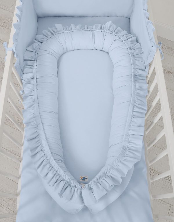 Baby nest Premium Cocoon for infants with a ruffle MY SWEET BABY- blue - Image 4