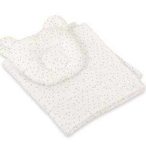 Duvet with pillow Teddy - 2pcs set - mini gold stars