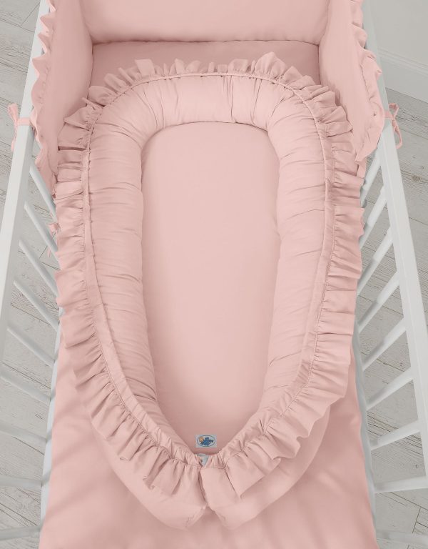Baby nest Premium Cocoon for infants with a ruffle MY SWEET BABY- pastel pink - Image 3