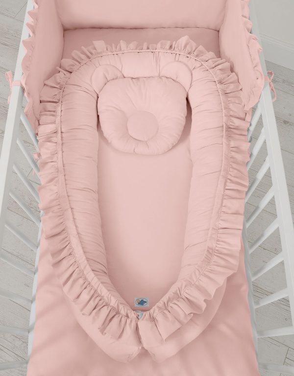 Baby nest Premium Cocoon for infants with a ruffle MY SWEET BABY- pastel pink - Image 4