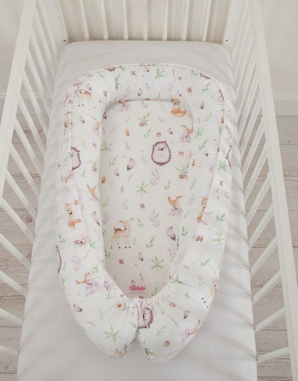 Baby nest double-sided Premium Cocoon for infants BOBONO- forest softness - Image 4