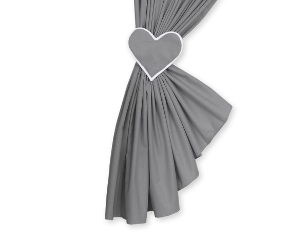 Curtains for baby room- Hanging Hearts anthracite - Image 2