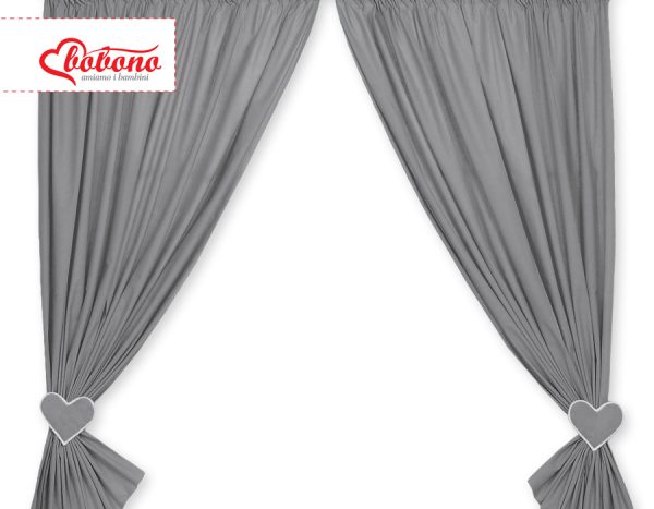 Curtains for baby room- Hanging Hearts anthracite - Image 3