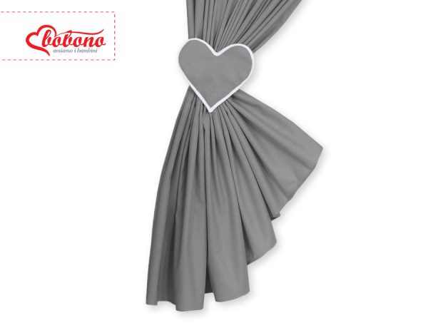 Curtains for baby room- Hanging Hearts anthracite - Image 4