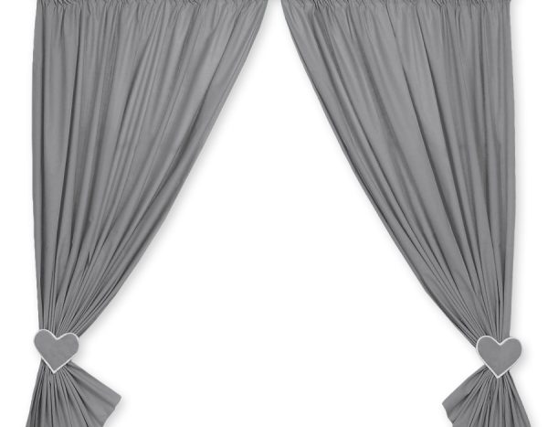 Curtains for baby room- Hanging Hearts anthracite