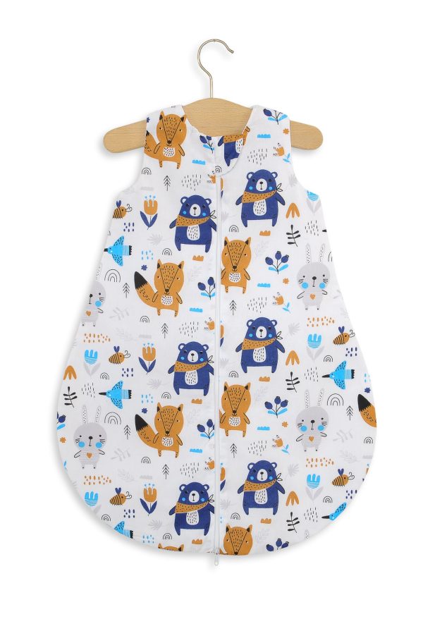 Cotton baby sleeping bag S 0-6 months for summer TOG 1.0 - navy blue bears