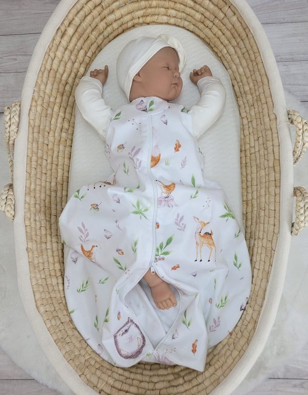 Cotton baby sleeping bag S 0-6 months for summer TOG 1.0 - forest softness - Image 3