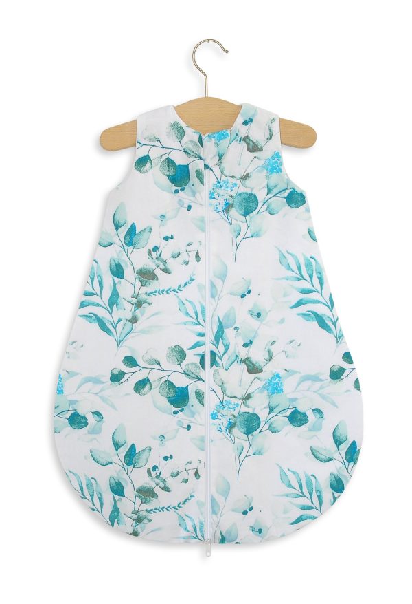 Cotton baby sleeping bag S 0-6 months for summer TOG 1.0 - eucaliptus mint