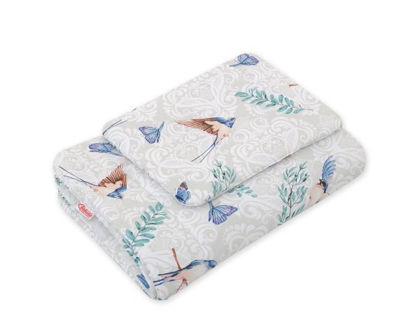 Bedding set 2-pcs 75x100cm NEWBORN - blue birds